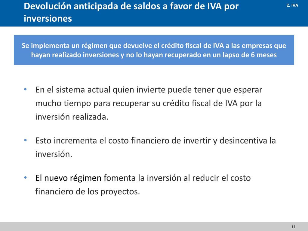 Devolución anticipada de saldos a favor de IVA por inversiones