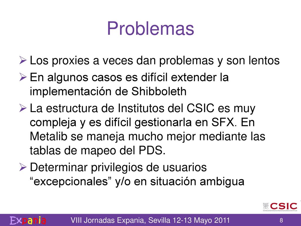 Problemas Los proxies a veces dan problemas y son lentos