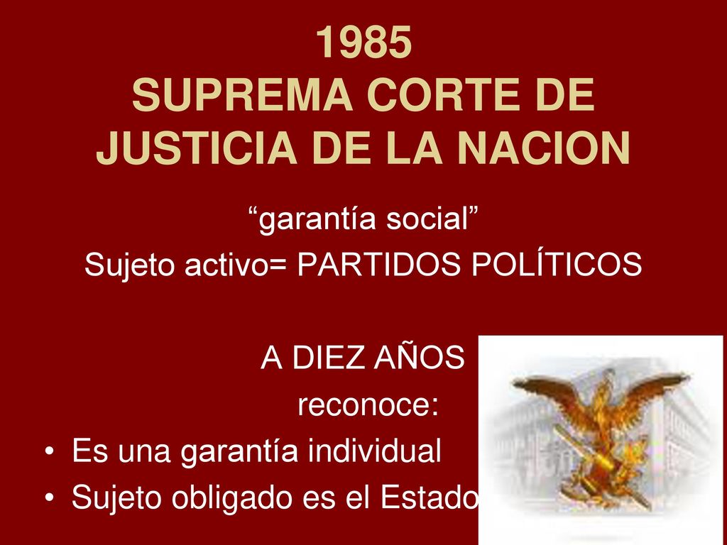 1985 SUPREMA CORTE DE JUSTICIA DE LA NACION
