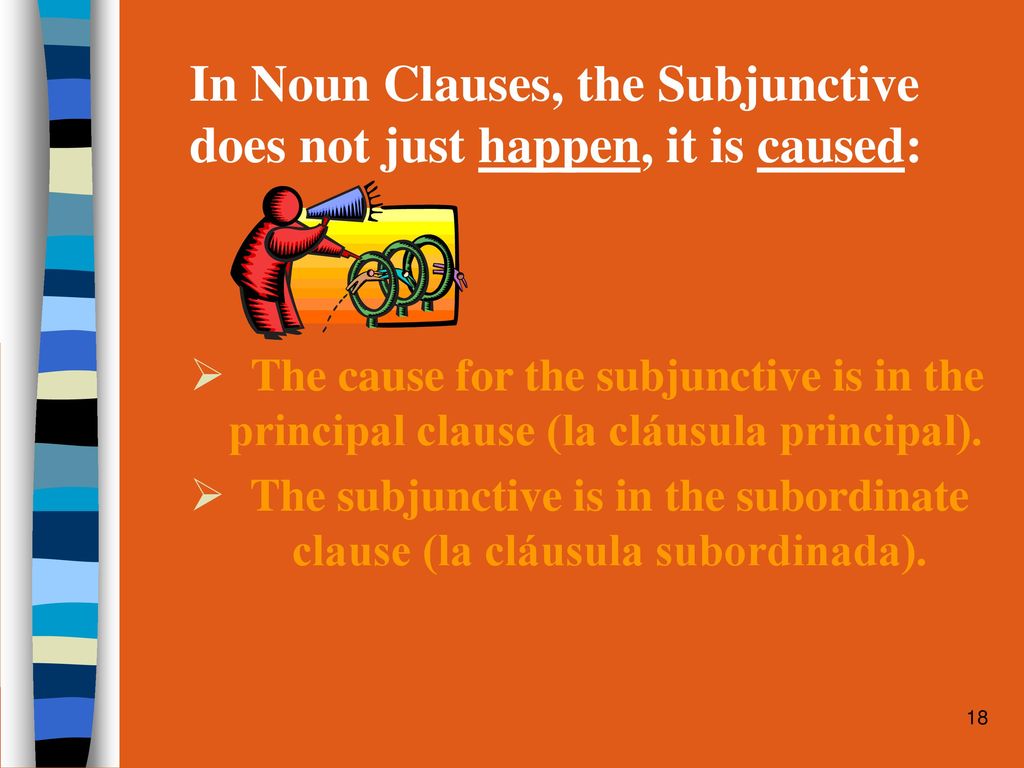 In Noun Clauses, the Subjunctive does not just happen, it is caused: