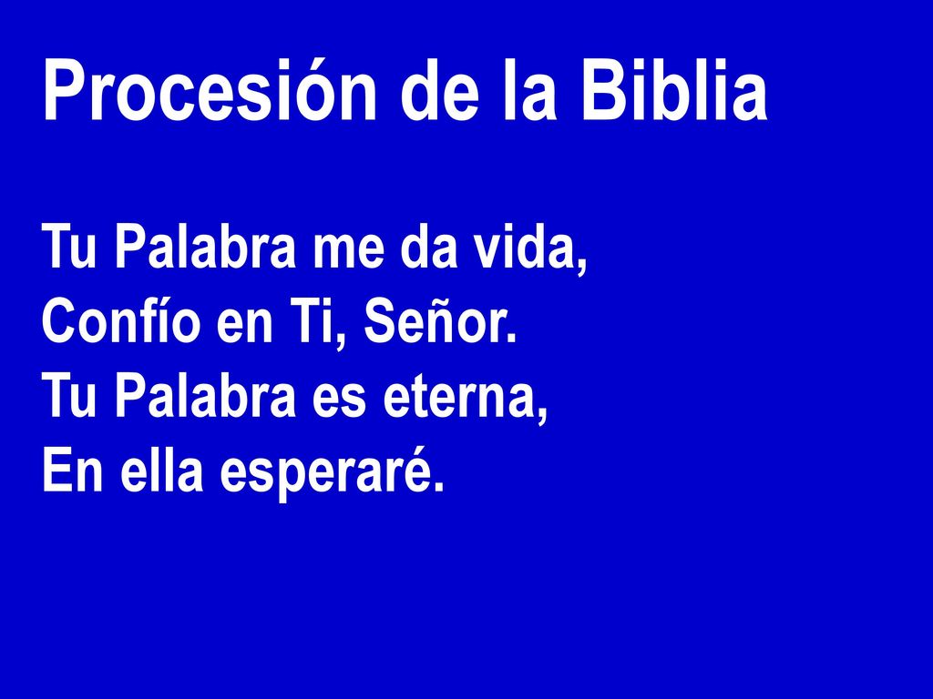 Procesión de la Biblia Tu Palabra me da vida, Confío en Ti, Señor.