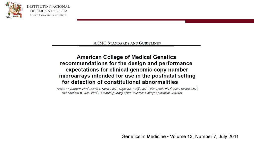 Genetics in Medicine • Volume 13, Number 7, July 2011