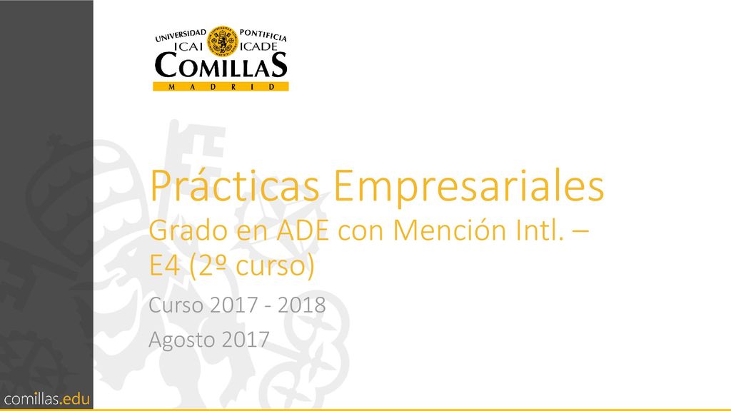 Prácticas Empresariales Grado en ADE con Mención Intl. – E4 (2º curso)