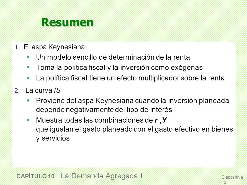 Resumen Es un modelo sencillo de determinación de los tipos de interés