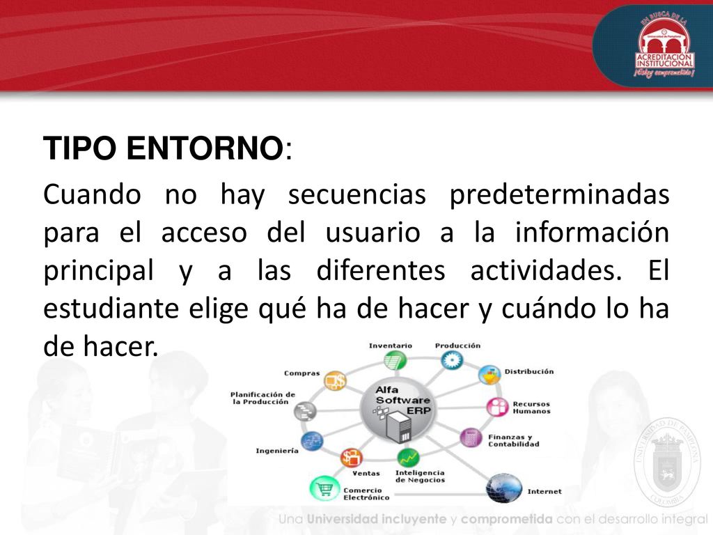 TIPO ENTORNO: Cuando no hay secuencias predeterminadas para el acceso del usuario a la información principal y a las diferentes actividades.