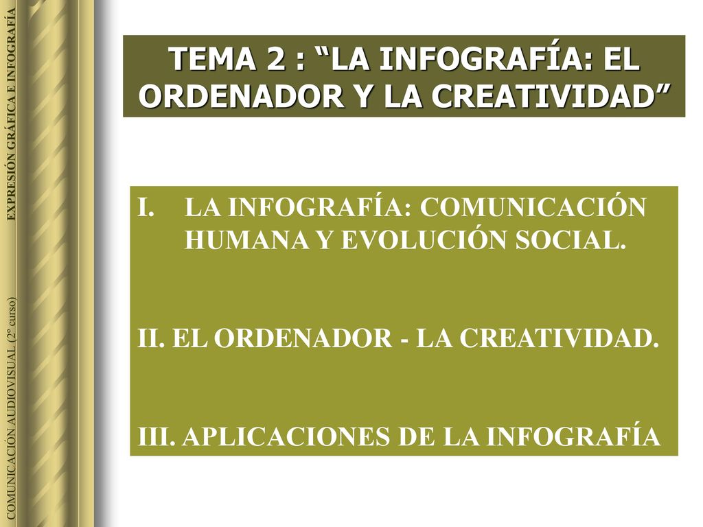 TEMA 2 : LA INFOGRAFÍA: EL ORDENADOR Y LA CREATIVIDAD