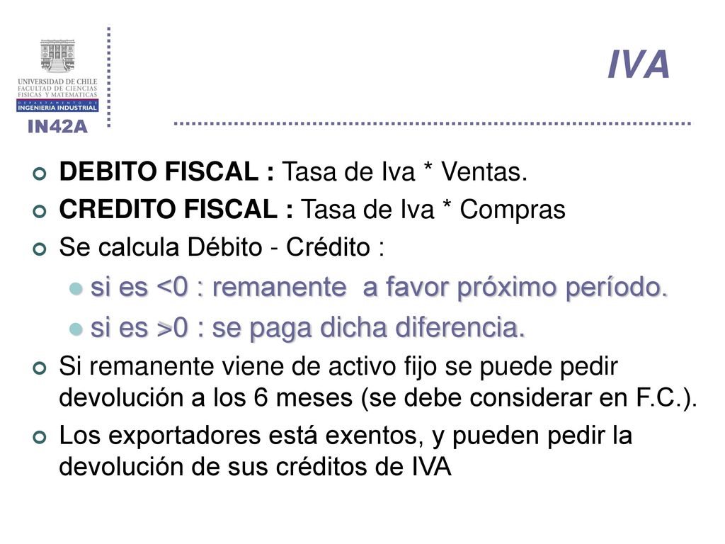 IVA si es <0 : remanente a favor próximo período.
