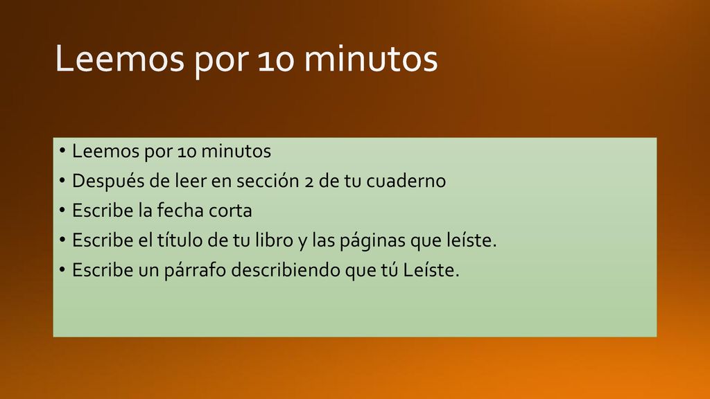 Leemos por 10 minutos Leemos por 10 minutos