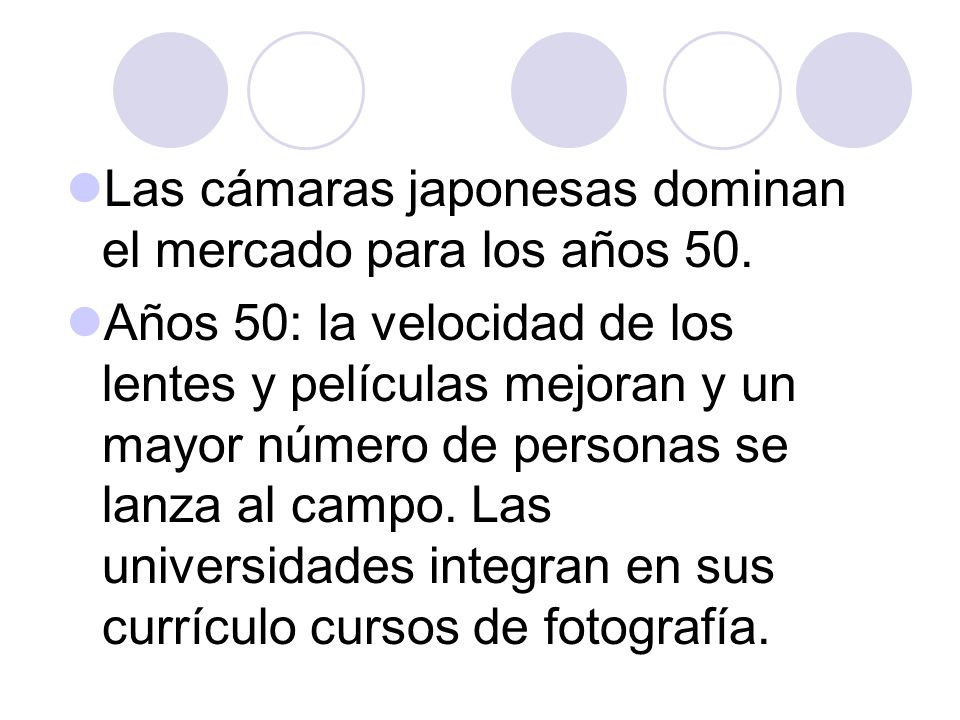 Las cámaras japonesas dominan el mercado para los años 50.