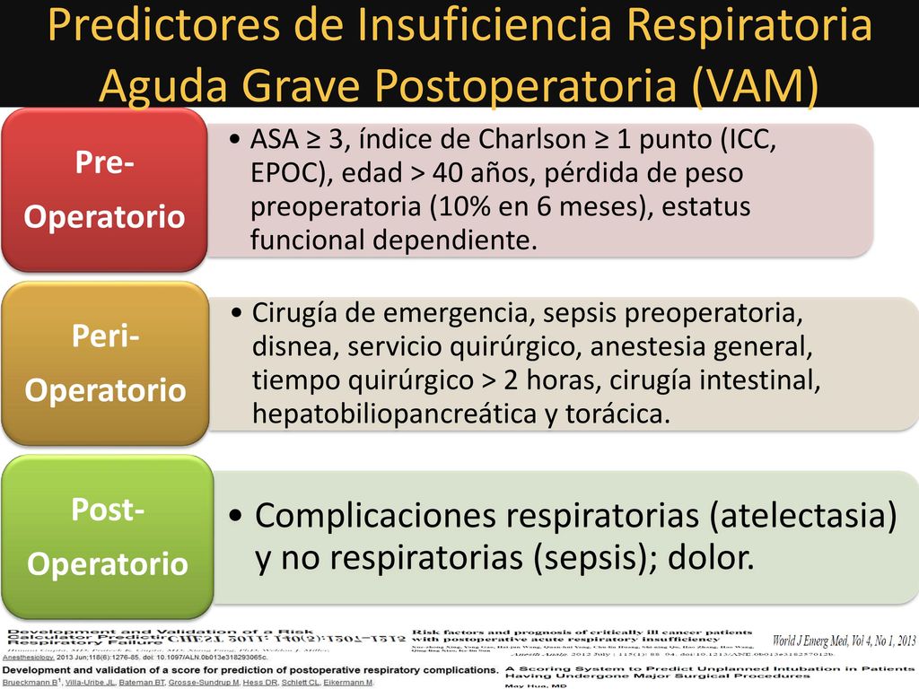 Predictores de Insuficiencia Respiratoria Aguda Grave Postoperatoria (VAM)