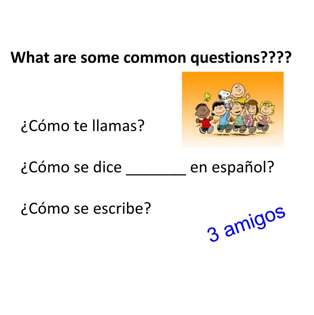 3 amigos What are some common questions ¿Cómo te llamas