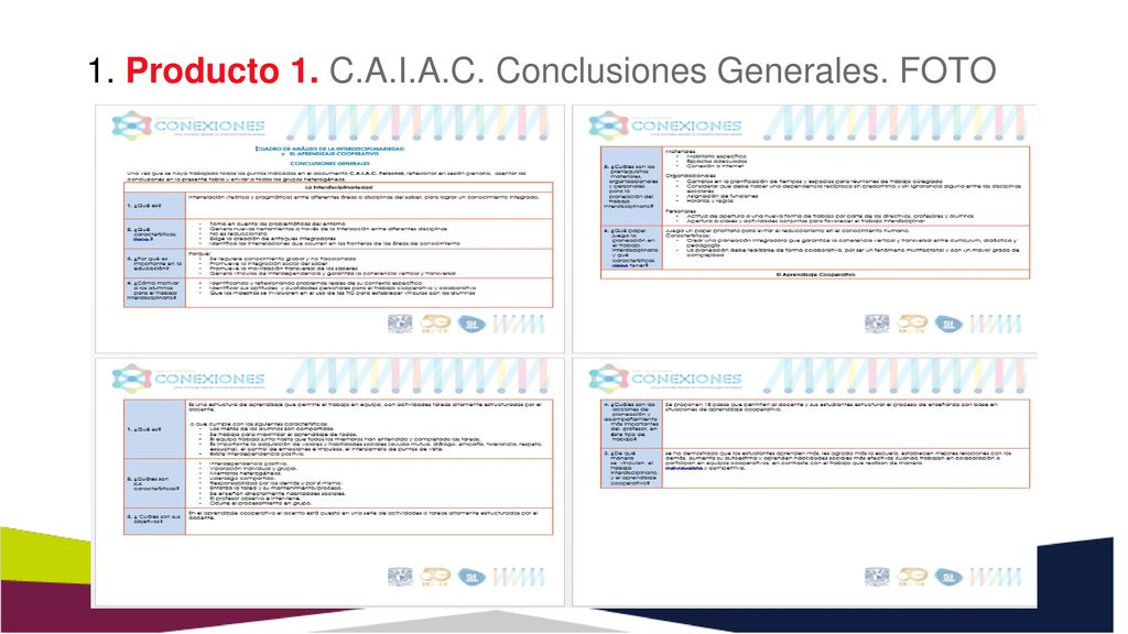 1. Producto 1. C.A.I.A.C. Conclusiones Generales. FOTO
