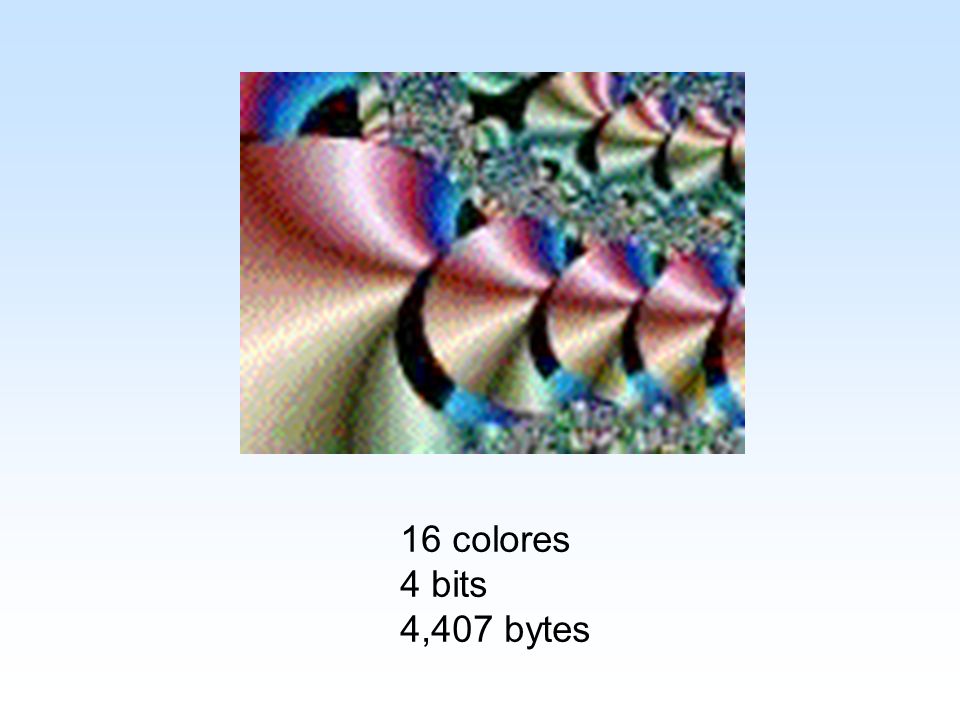 16 colores 4 bits 4,407 bytes