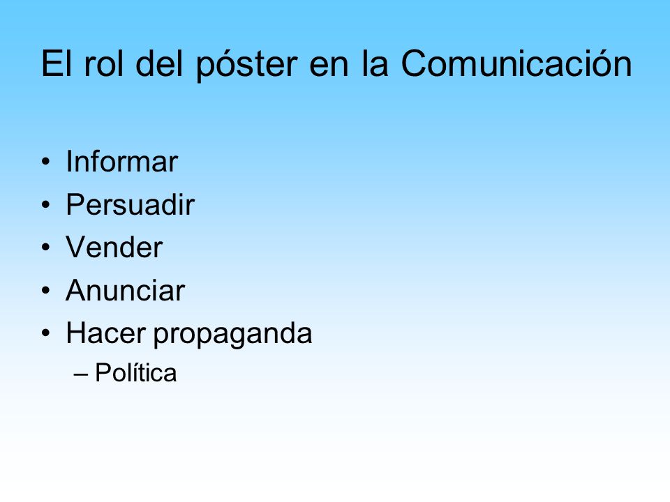 El rol del póster en la Comunicación
