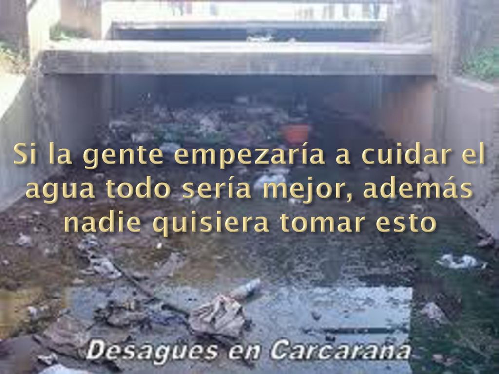 Si la gente empezaría a cuidar el agua todo sería mejor, además nadie quisiera tomar esto