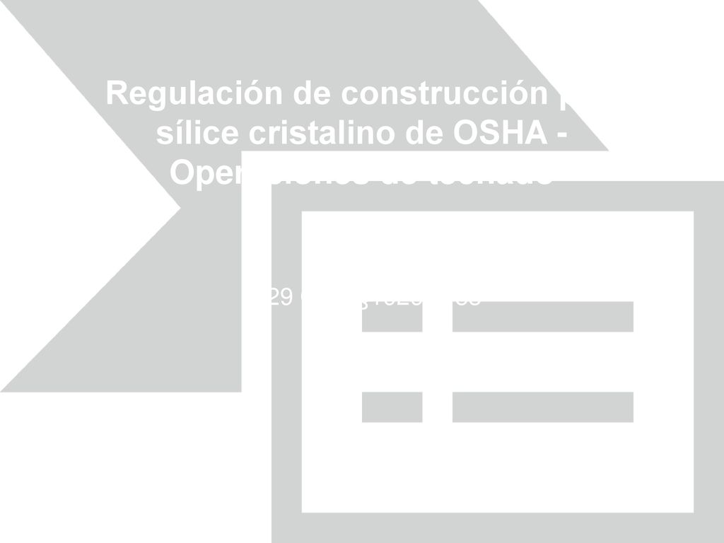 Regulación de construcción para sílice cristalino de OSHA - Operaciones de techado