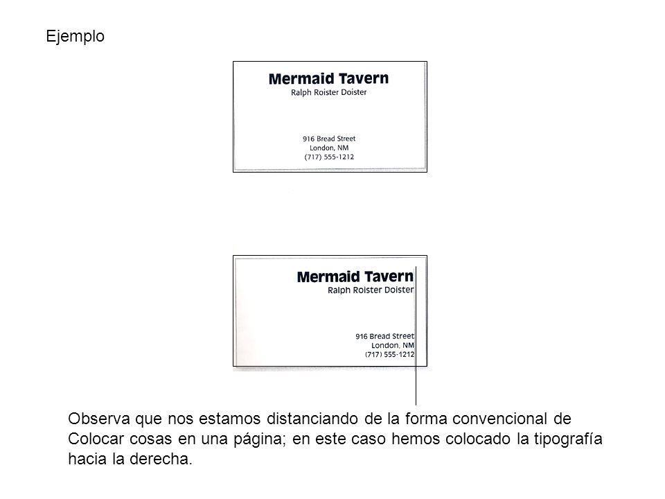 Ejemplo Observa que nos estamos distanciando de la forma convencional de. Colocar cosas en una página; en este caso hemos colocado la tipografía.