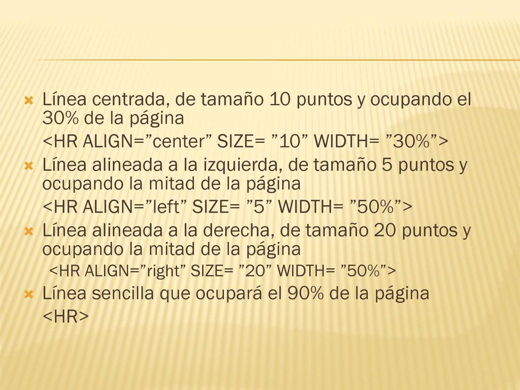 Línea centrada, de tamaño 10 puntos y ocupando el 30% de la página