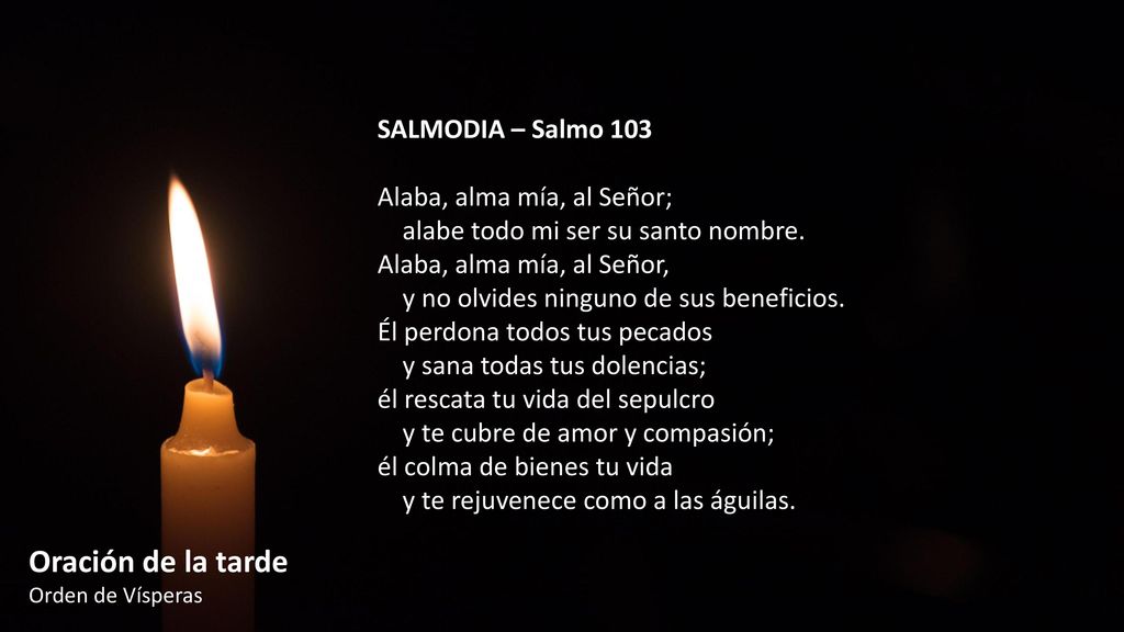 Oración de la tarde SALMODIA – Salmo 103 Alaba, alma mía, al Señor;