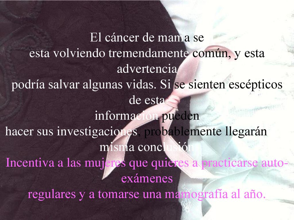 El cáncer de mama se esta volviendo tremendamente común, y esta advertencia podría salvar algunas vidas.