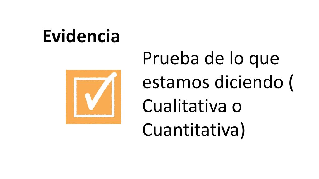 Evidencia Prueba de lo que estamos diciendo ( Cualitativa o Cuantitativa)
