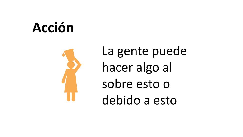 Acción La gente puede hacer algo al sobre esto o debido a esto