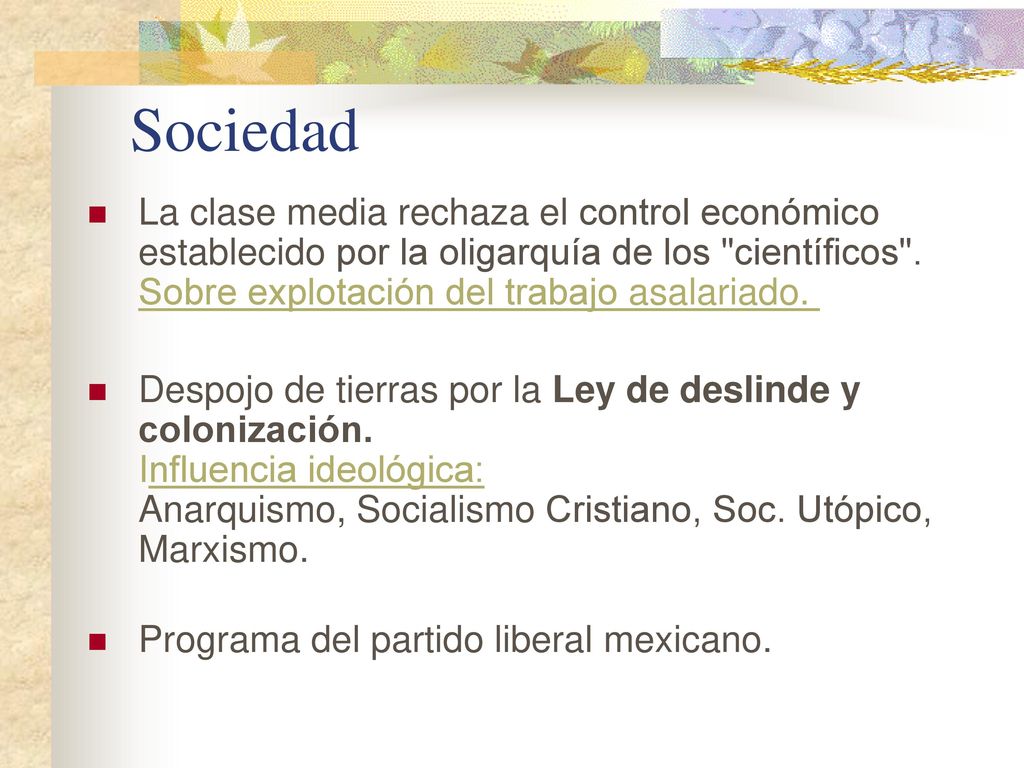 Sociedad La clase media rechaza el control económico establecido por la oligarquía de los científicos . Sobre explotación del trabajo asalariado.