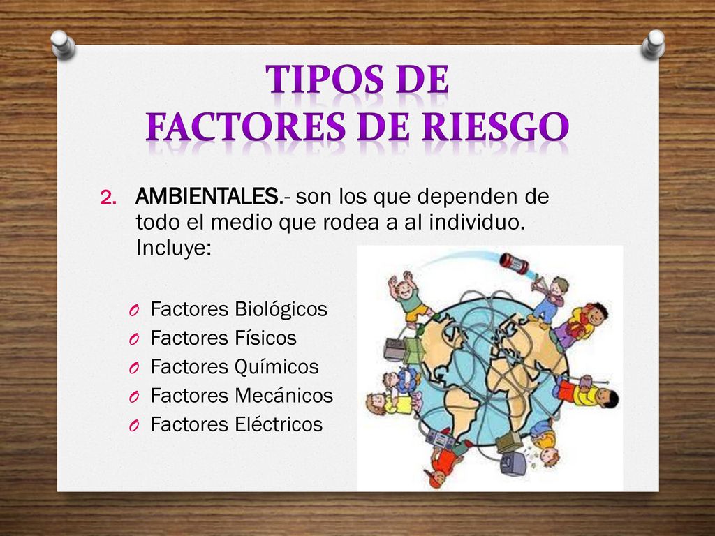 AMBIENTALES.- son los que dependen de todo el medio que rodea a al individuo. Incluye: Factores Biológicos.