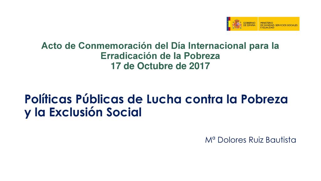Políticas Públicas de Lucha contra la Pobreza y la Exclusión Social