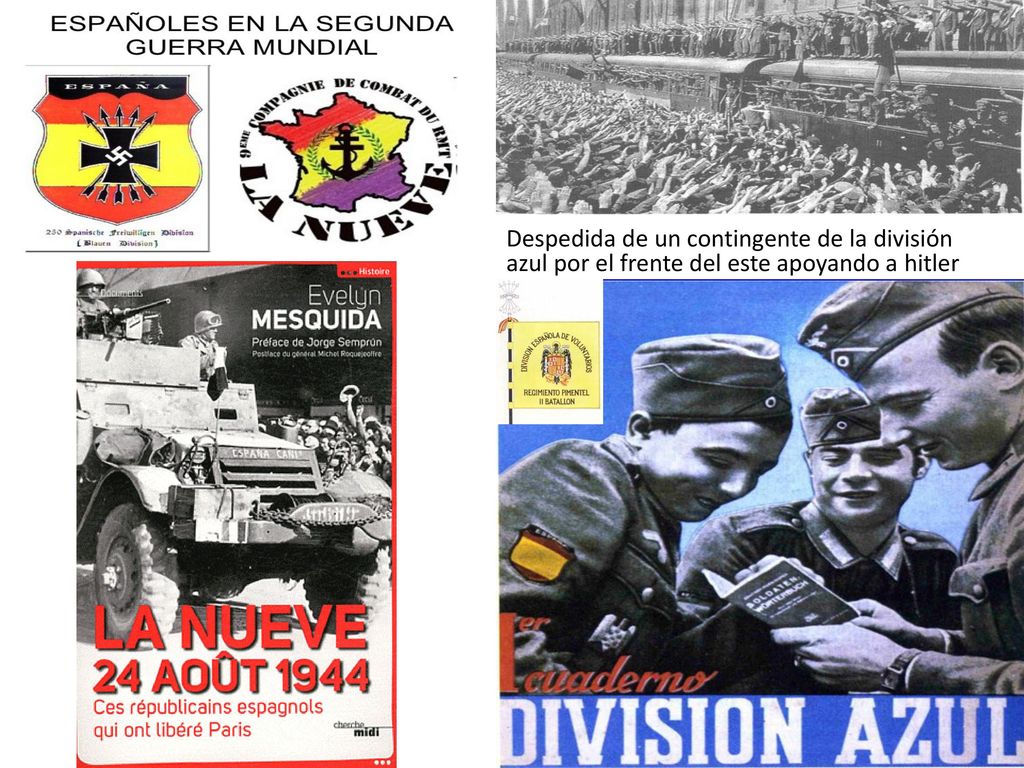 Despedida de un contingente de la división azul por el frente del este apoyando a hitler
