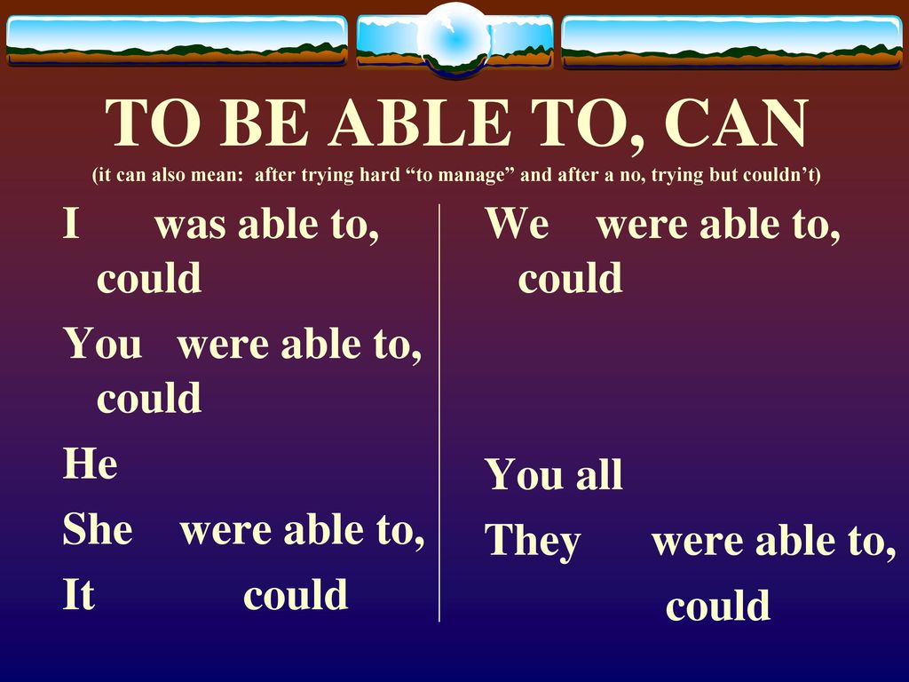 TO BE ABLE TO, CAN (it can also mean: after trying hard to manage and after a no, trying but couldn’t)