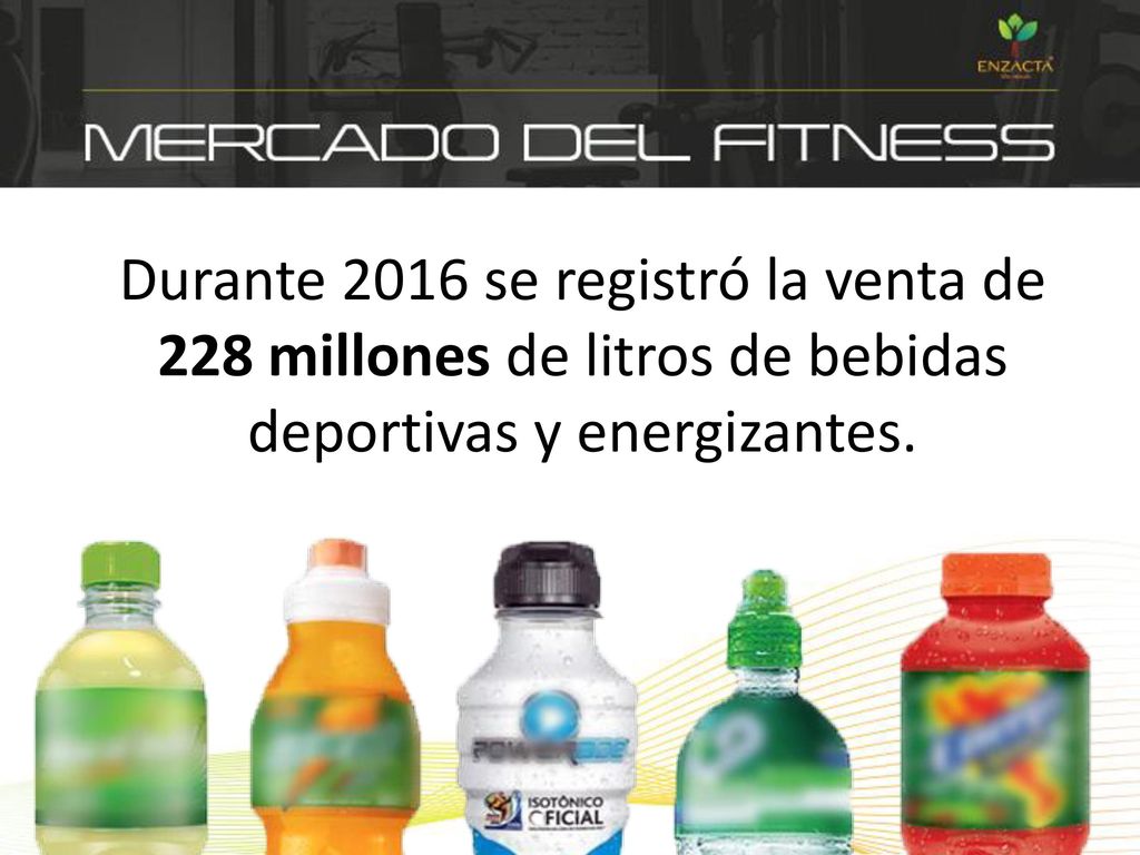 Durante 2016 se registró la venta de 228 millones de litros de bebidas deportivas y energizantes.