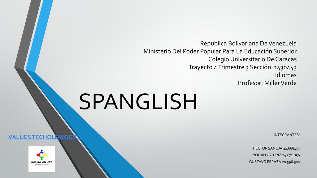 Republica Bolivariana De Venezuela Ministerio Del Poder Popular Para La Educación Superior Colegio Universitario De Caracas Trayecto 4 Trimestre 3 Sección: Idiomas Profesor: Miller Verde