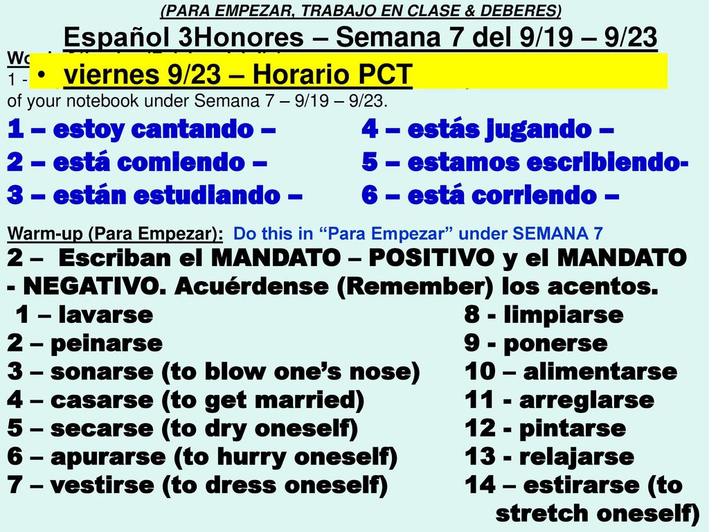 1 – estoy cantando – 4 – estás jugando –