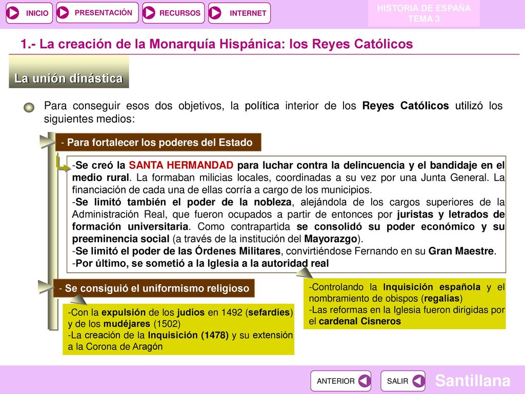 1.- La creación de la Monarquía Hispánica: los Reyes Católicos