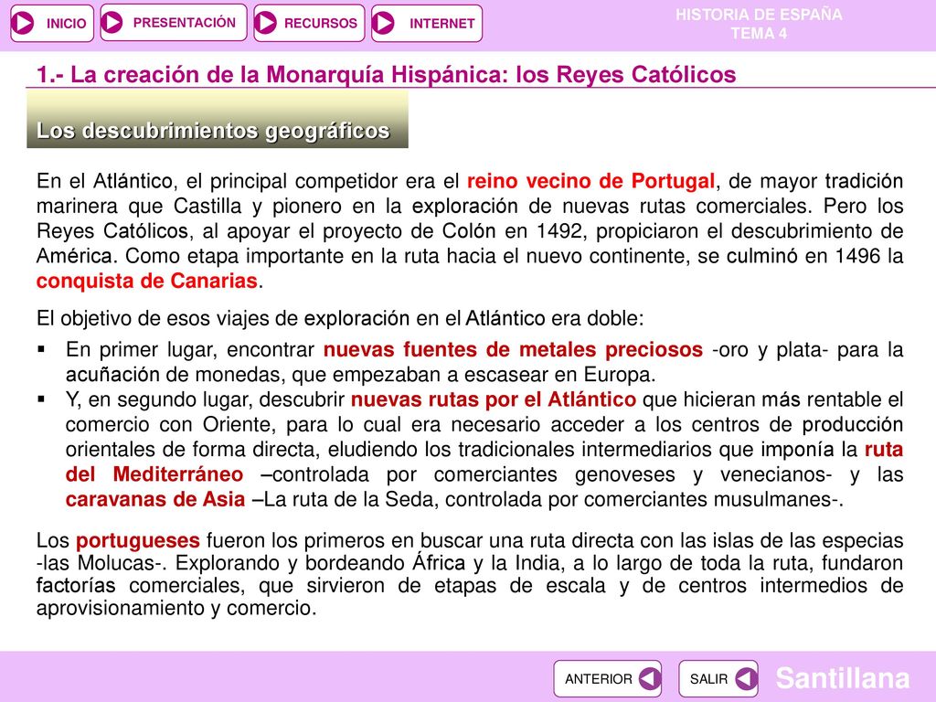 1.- La creación de la Monarquía Hispánica: los Reyes Católicos
