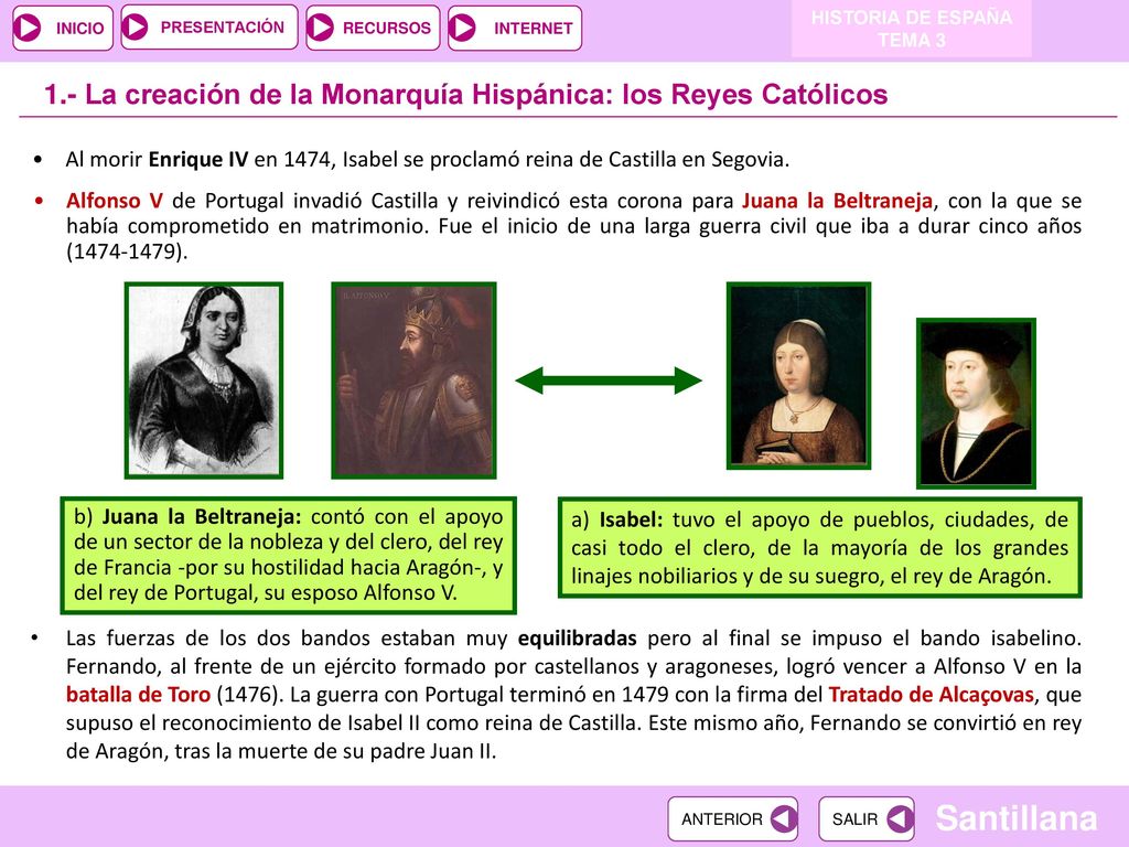 1.- La creación de la Monarquía Hispánica: los Reyes Católicos