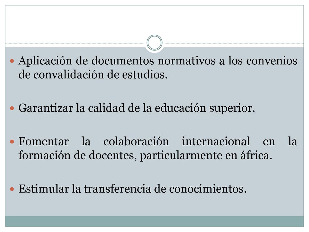 Aplicación de documentos normativos a los convenios de convalidación de estudios.