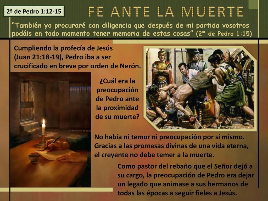 ¿Cuál era la preocupación de Pedro ante la proximidad de su muerte