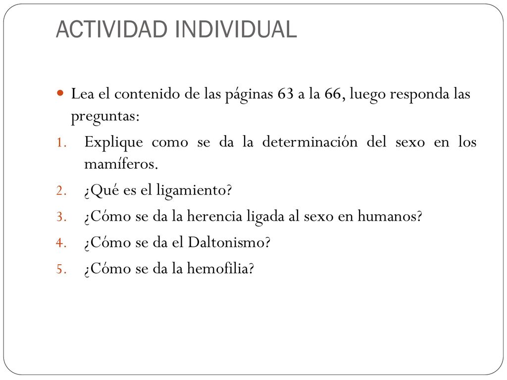 ACTIVIDAD INDIVIDUAL Lea el contenido de las páginas 63 a la 66, luego responda las preguntas: