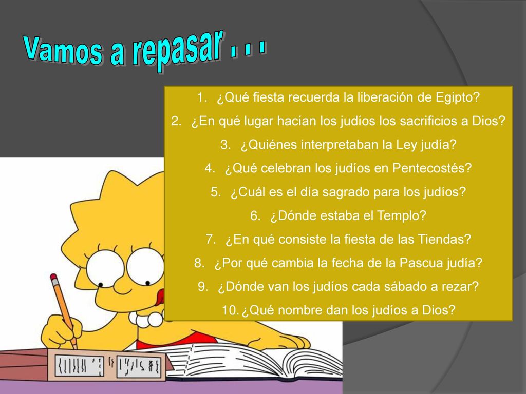 Vamos a repasar ¿Qué fiesta recuerda la liberación de Egipto