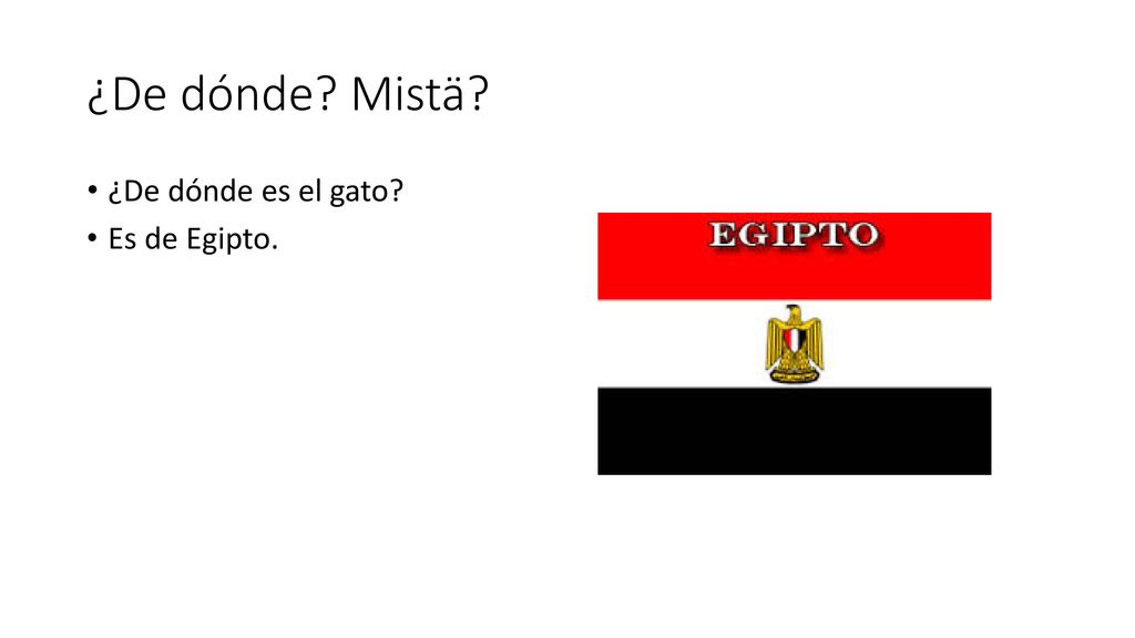 ¿De dónde Mistä ¿De dónde es el gato Es de Egipto.