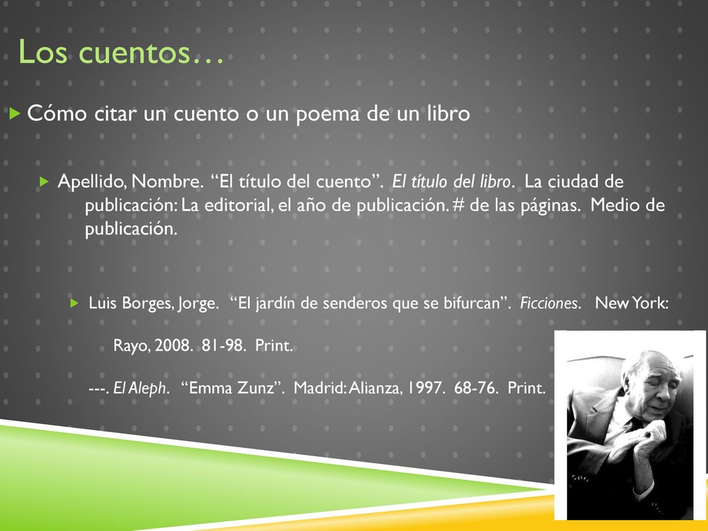 Los cuentos… Cómo citar un cuento o un poema de un libro