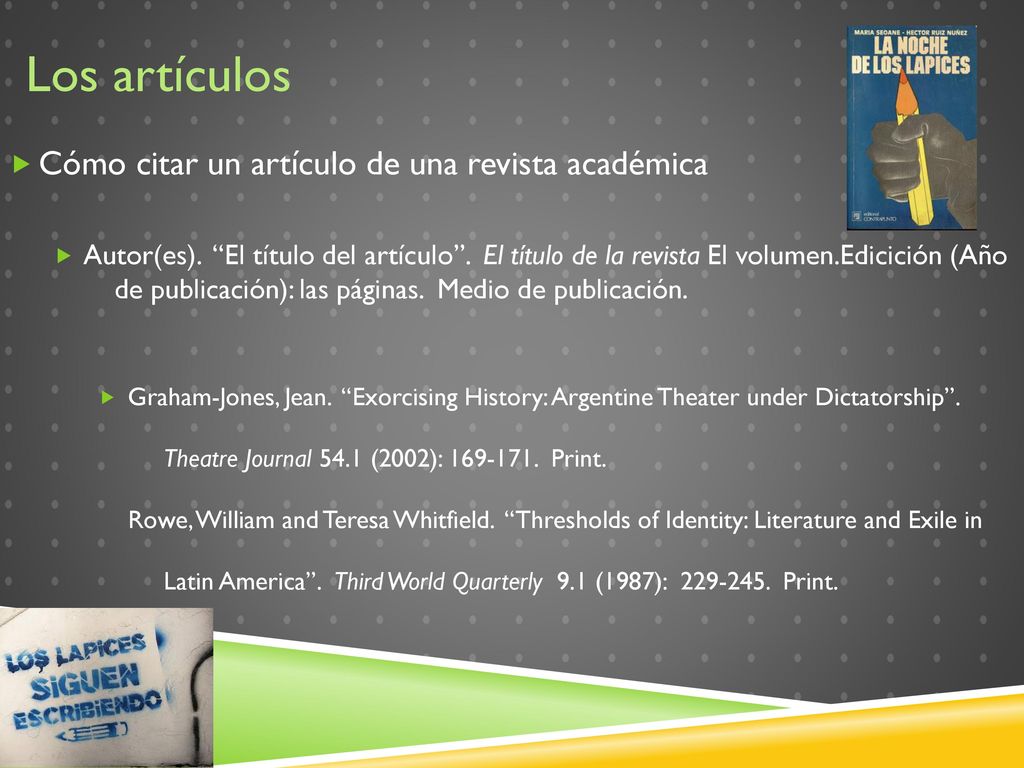 Los artículos Cómo citar un artículo de una revista académica