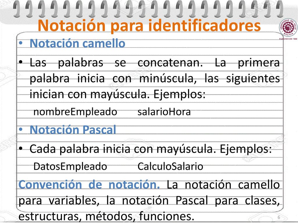 Notación para identificadores