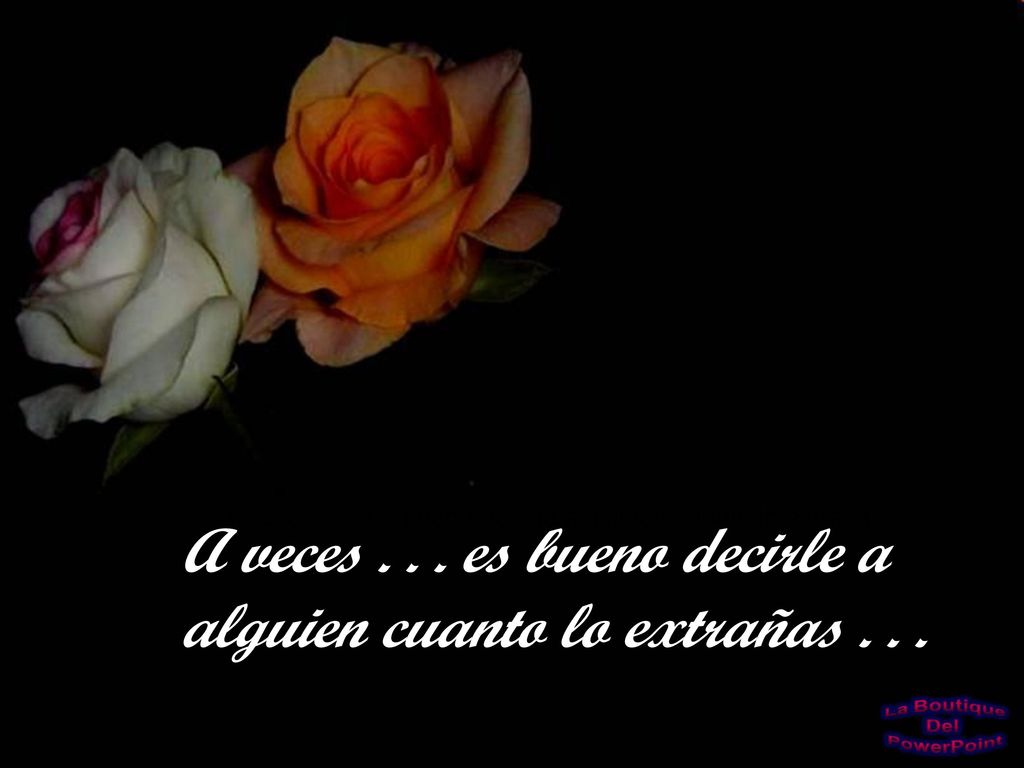 A veces es bueno decirle a alguien cuanto lo extrañas . . .