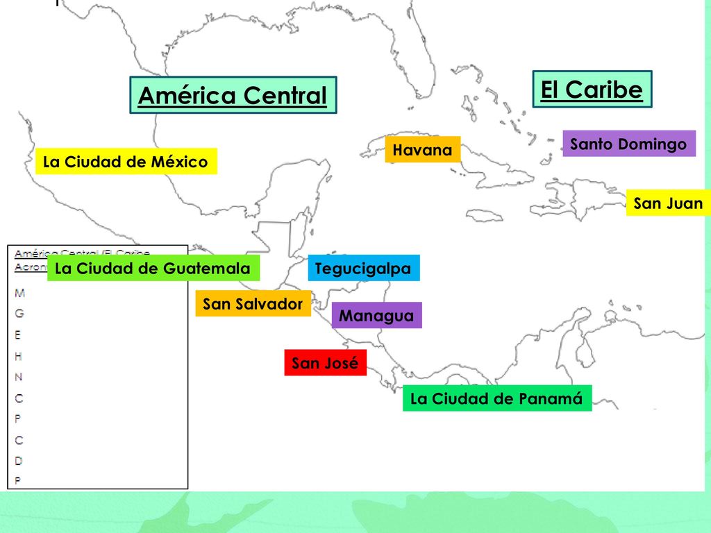 El Caribe América Central Santo Domingo Havana La Ciudad de México