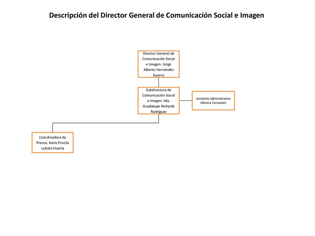 Descripción del Director General de Comunicación Social e Imagen