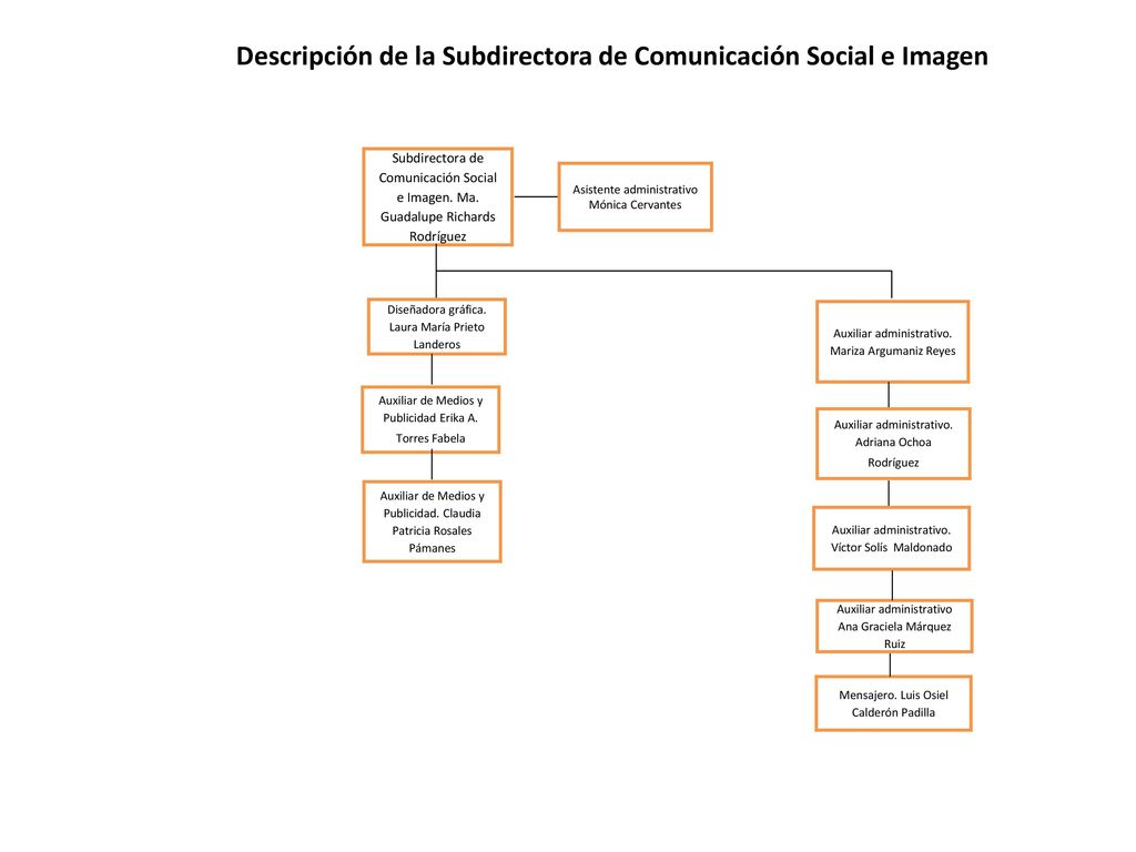 Descripción de la Subdirectora de Comunicación Social e Imagen