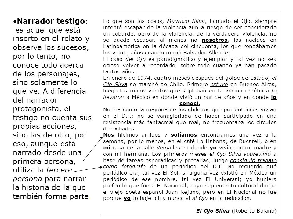 Lo que son las cosas, Mauricio Silva, llamado el Ojo, siempre intentó escapar de la violencia aun a riesgo de ser considerado un cobarde, pero de la violencia, de la verdadera violencia, no se puede escapar, al menos no nosotros, los nacidos en Latinoamérica en la década del cincuenta, los que rondábamos los veinte años cuando murió Salvador Allende.